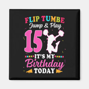 15. Geburtstag Cheerleading Mädchen 15 Jahre alte Magnet