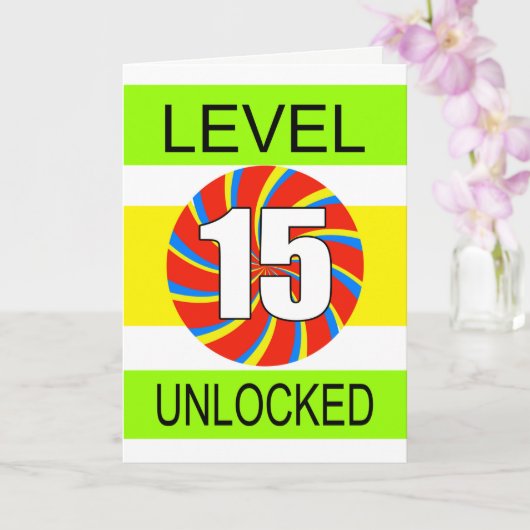 15. Geburtstag Computer Gamer Karte (Orchidee)