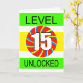 15. Geburtstag Computer Gamer Karte (Gelbe Blume)