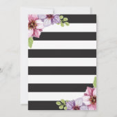 15. Geburtstag Einladung Frauen. Floral Gold Black (Rückseite)