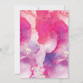 15. Geburtstag Einladung Rosa Abstrakte Wasserfarb (Rückseite)