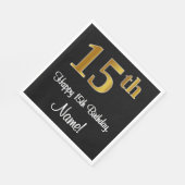 15. Geburtstag ~ Elegante Luxuriöse Imitate Gold L Serviette (Ecke)