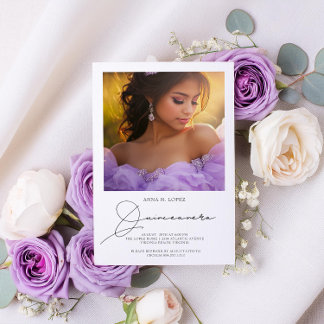 15. Geburtstag Elegantes Quinceanera Foto Einladun Einladung