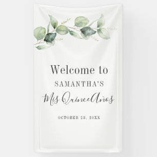 15. Geburtstag Eukalyptus Greenery Quinceanera Banner