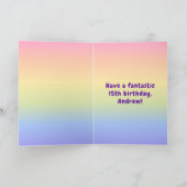 15. Geburtstag: Farbiger Regenbogen # 15, Individu Karte (Innenseite)