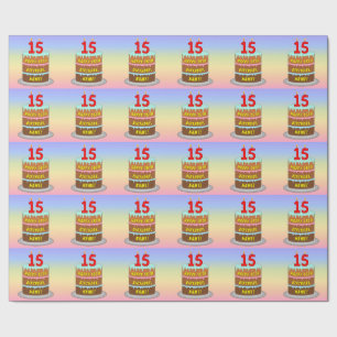 15. Geburtstag: Fun Cake and Candles + Individuell Geschenkpapier