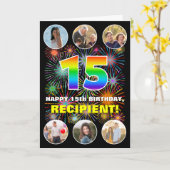 15. Geburtstag: Fun Rainbow #, Individuelle Name & Karte (Gelbe Blume)