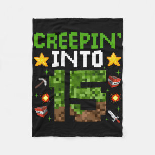 15. Geburtstag Gamer Pixel Creepin" in 15 Video G Fleecedecke