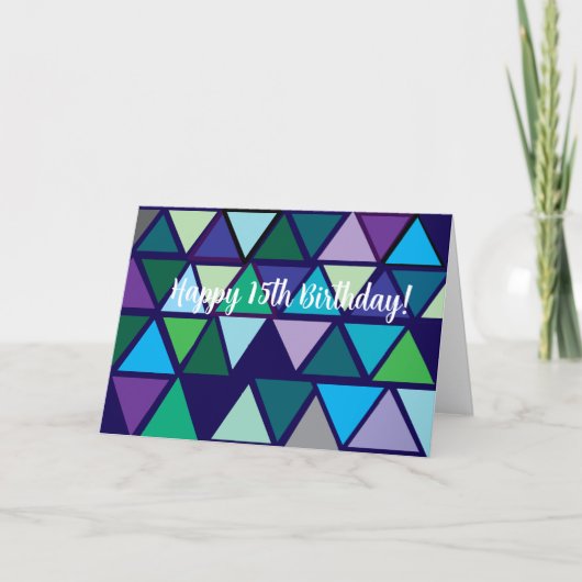 15. Geburtstag, geklappte Grußkarte Karte (Vorderseite)