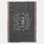 15. Geburtstag Geschenk Chalk Herzen Decke (Vorderseite Vertikal)