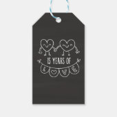 15. Geburtstag Geschenk Chalk Herzen Geschenkanhänger (Vorderseite)