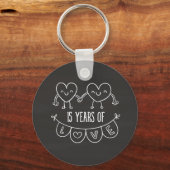 15. Geburtstag Geschenk Chalk Herzen Schlüsselanhänger (Vorderseite)