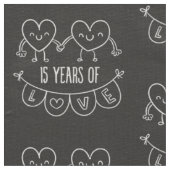 15. Geburtstag Geschenk Chalk Herzen Stoff (Nahaufnahme)