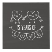 15. Geburtstag Geschenk Chalk Herzen Würfel (Vorderseite)