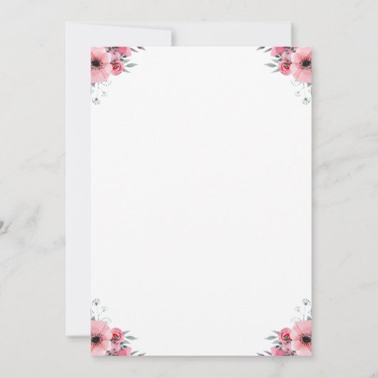 15. Geburtstag Girl Foto Collage Pink Blume Weiß Einladung (Rückseite)