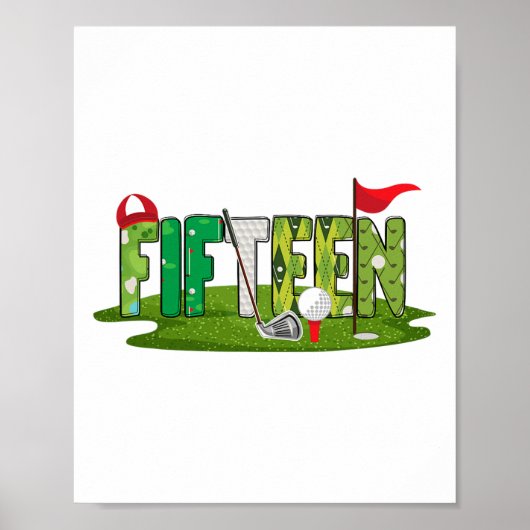 15. Geburtstag Golf Thema 15 Jahre Alte Kinder Spo Poster (Vorne)