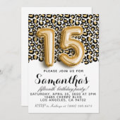 15. Geburtstag Leopard Tierpräsenz Einladung (Vorne/Hinten)