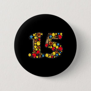 15. Geburtstag Mädchen Softll Thema 15 Jahre alte Button