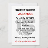 15. Geburtstag Modernes Teen Schwarz-Weiß-Muster Einladung (Rückseite)