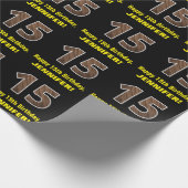 15. Geburtstag: Name & Imitate HolzkörnPattern "15 Geschenkpapier (Ecke)