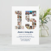 15. Geburtstag Nr. 15 Custom Foto Collage Einladung (Stehend Vorderseite)