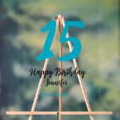 15. Geburtstag quiencenera fügen Datum Jahr blauen Acrylschild (Neutral)