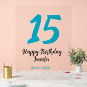 15. Geburtstag quiencenera fügen Datum Jahr blauen Acrylschild (Hochzeit)