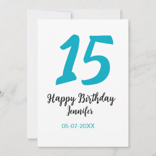 15. Geburtstag quiencenera fügen Datum Jahr blauen Einladung