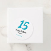 15. Geburtstag quiencenera fügen Datum Jahr blauen Geschenkanhänger (Beispiel)