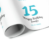 15. Geburtstag quiencenera fügen Datum Jahr blauen Geschenkpapier (Rolleneckpunkt)