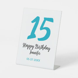 15. Geburtstag quiencenera fügen Datum Jahr blauen Sockelschild