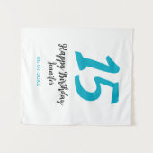 15. Geburtstag quiencenera fügen Datum Jahr blauen Wandteppich (Vorderseite (Horizontal))