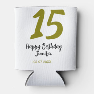 15. Geburtstag quiencenera fügen Datum Jahr golden Dosenkühler