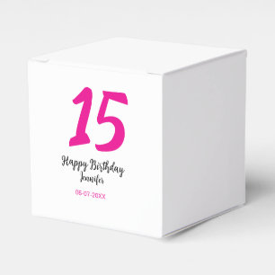 15. Geburtstag quiencenera fügen Datum Jahr rosa T Geschenkschachtel
