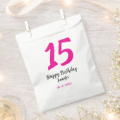 15. Geburtstag quiencenera fügen Datum Jahr rosa T Geschenktütchen (Ausgeschnitten)