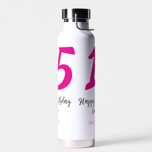 15. Geburtstag quiencenera fügen Datum Jahr rosa T Trinkflasche