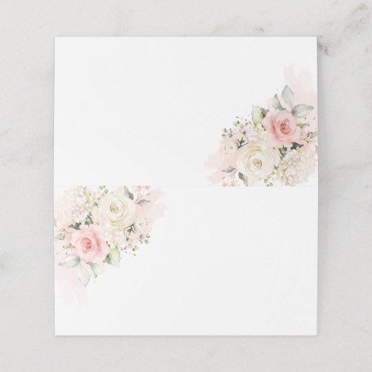 15. Geburtstag Quinceanera Geburtstagsparty Floral Platzkarte (Außenseite Aufgefaltet)