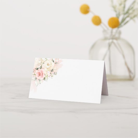 15. Geburtstag Quinceanera Geburtstagsparty Floral Platzkarte (Rückseite)