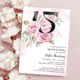 15. Geburtstag Quinceanera Rustikale Flora Einladung