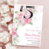 15. Geburtstag Quinceanera Rustikale Flora Save The Date