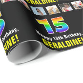 15. Geburtstag: Regenbogen "15"; benutzerdefiniert Geschenkpapier (Rolleneckpunkt)
