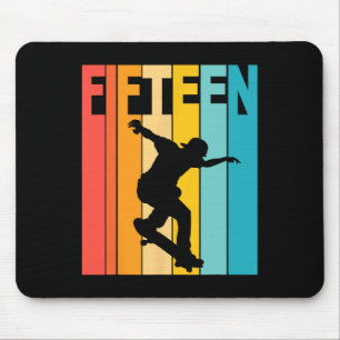 15. Geburtstag Skateboarding 15 Jahre alter Skater Mousepad