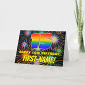 15. Geburtstag: Spaß, bunte feierliche Feuerwerke Karte (Vorderseite)