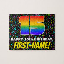 15. Geburtstag — Spaß, farbenfrohe Musiksymbole & 