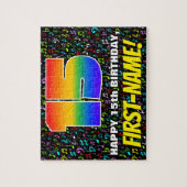 15. Geburtstag — Spaß, farbenfrohe Musiksymbole & Puzzle (Vertikal)