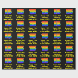 15. Geburtstag: Spaß, farbenfroher Regenbogen Insp Geschenkpapier