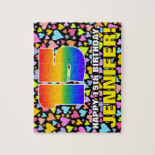 15. Geburtstag — Spaß, Liebende Herzformen + "15" Puzzle (Vertikal)