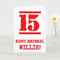 15. Geburtstag: Spaß, Red Rubber Briefmarke Inspir