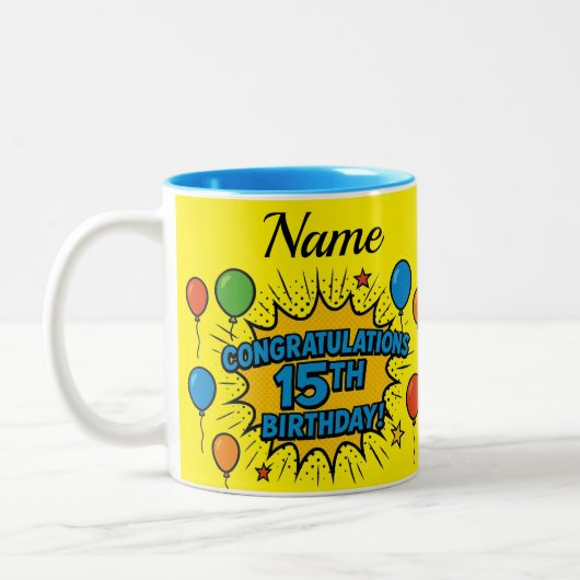 15. Geburtstag Tasse (Links)