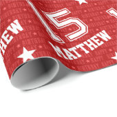 15. Geburtstag Typografie Rot Geschenkpapier (Rolleneckpunkt)